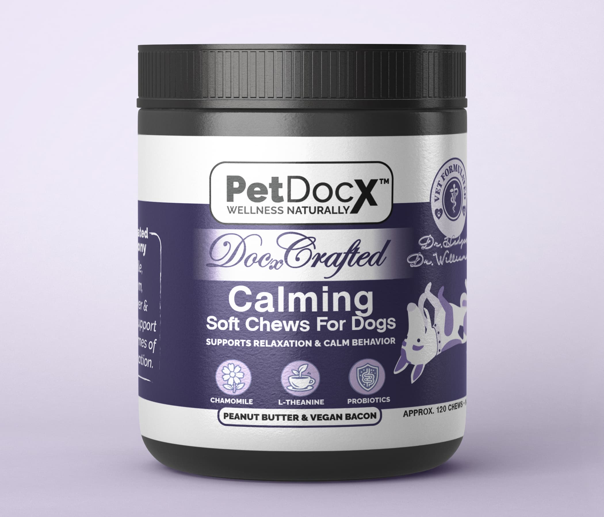 PetDocX Crafted Calm — Anxiety & Stress Soft Chews for Dogs by PetDocX